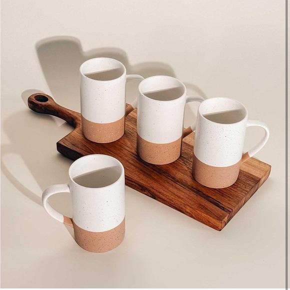 Mora Ceramics New in Box 12oz Coffee Tea Mug Cups Set of 4 Rustic Minimalist - Picture 2 of 9
